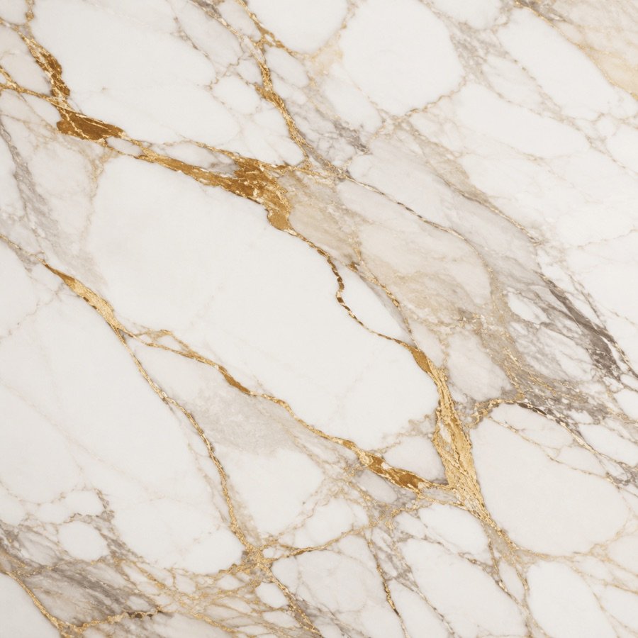 Vena Calacatta Oro surface with warm gold veining