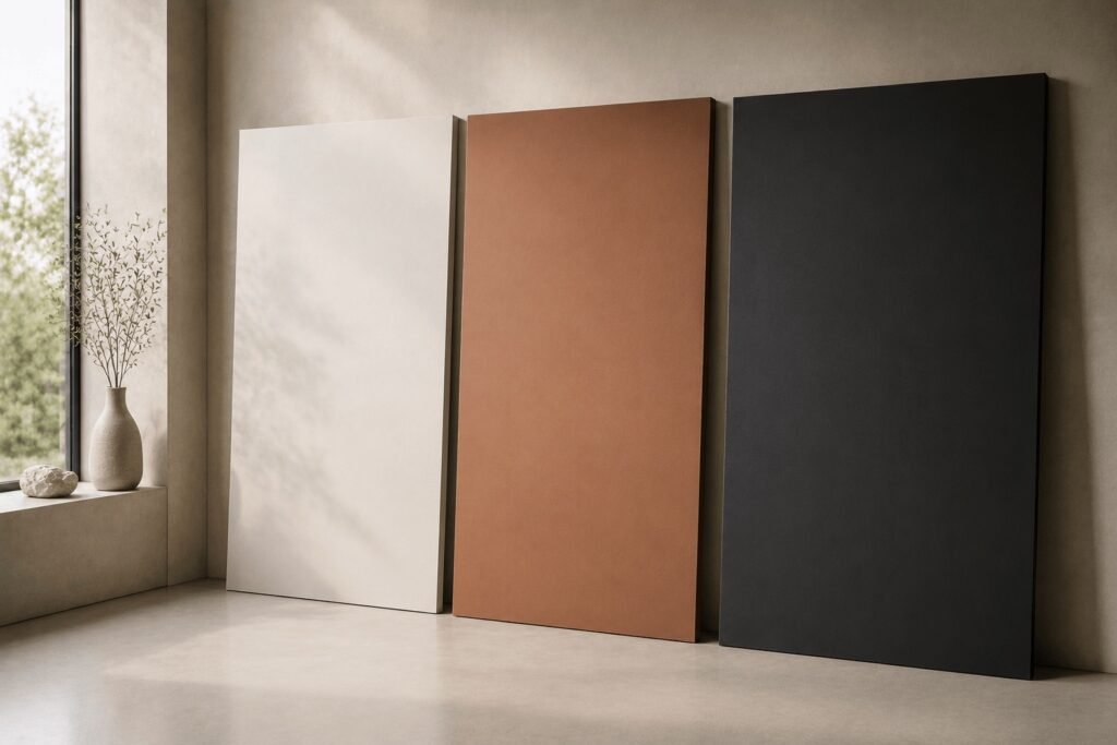 Monolith collection solid colour slabs side by side