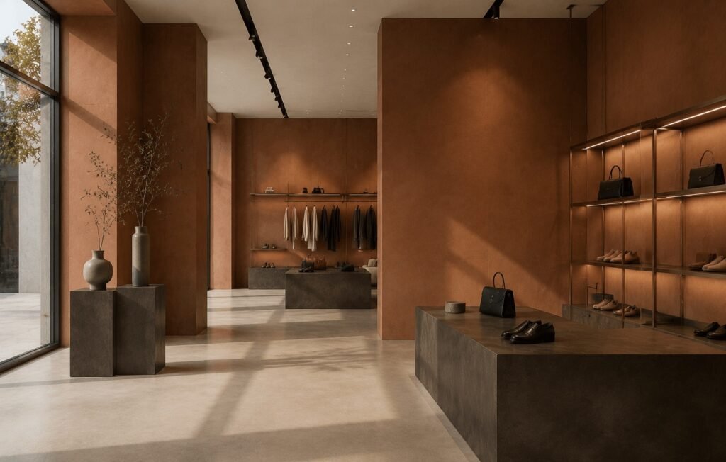 Norra flagship store with terracotta stone walls